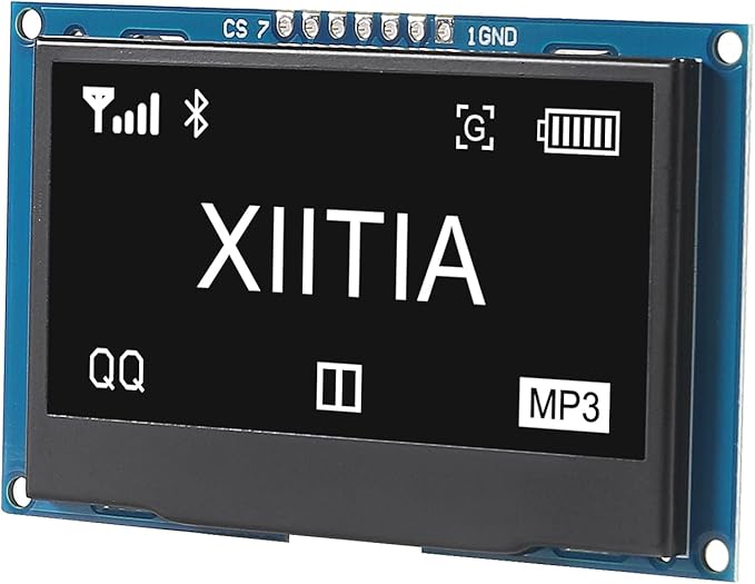 XIITIA 2pcs 2.42 inch 128x64 OLED LCD Display Module SSD1309 7 Pin SPI/IIC I2C Serial Interface for Arduino UNO R3 (White Light)