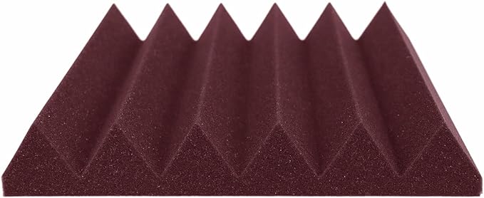 Foam Factory Inc 24 Pack Color Acoustic Foam Panel Studio Soundproofing Wedge Wall Tiles 12” X 12” X 2” (Plum)
