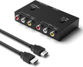 RuiPuo 2 Port RCA/AV to HDMI Converter Adapter Support 16:9/4:3 for WII/N64/PS1/PS2/PS3/VHS/VCR/DVD Players etc(2 AV in 1 HDMI Out)