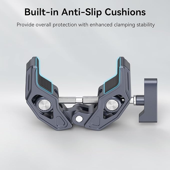 SMALLRIG Crab-Shaped Super Clamp, Camera Mount, 1/4"-20, 3/8"-16 Threaded Holes, 7.7lbs/3.5kg Payload, Compatible with Cameras, Monitors, LED Lights, etc.
