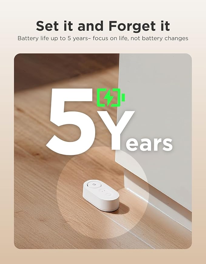 GoveeLife Upgraded Smart Water Leak Detector 1s with 1804ft Ultra-Long Range, WiFi Water Sensor with SMS/Email/APP Push and Sound Alarm,5-Year Battery Life, 5 Pack, Suit for Home, Basement, Kitchen