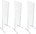 Only Hangers Heavy Duty 2' x 5.5' Gridwall Art Display Panel with EZ Slide-On Grid Legs - No Hardware or Tools Required - No Screws, Nuts, or Washers. (White Set of 3)