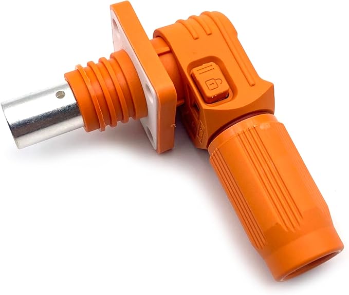 1 Set Battery Energy Storage Connector, 70A High Current Connectors Quick Plug Terminal Orange Right Angle Plug and Socket IP67 Waterproof Power Adapter Crimping 10mm² Wiring (1000V)