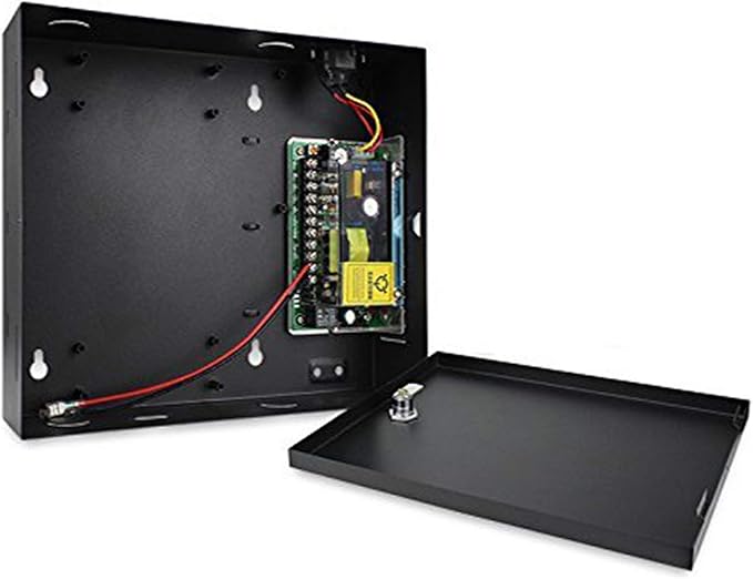 MENGQI-CONTROL 2 Doors Smart Access Control for Fire Exit Door Rim Exit Devices with Push Bar Electric Strike Lock RFID Keypad Reader 110V Power Supply Box Keychains Cards(Phone APP Remote Open Door)