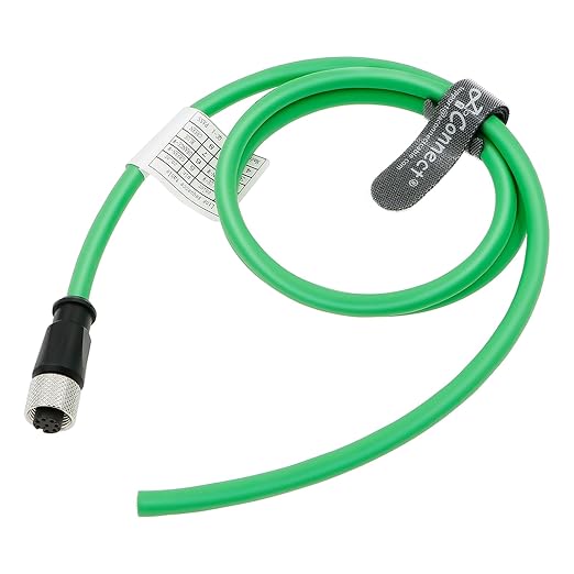 AConnect M12 A Code 8 Pin Female to Flying Leads Cable Industrial Aviation Sensor Waterproof Electrical Shielded Cable for Industrial Cameras Automation Device Network Fieldbus Module 2M