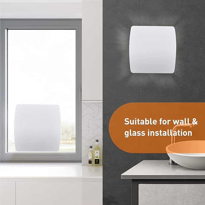 Hehou Bathroom Exhaust Fan for Wall and Super Quiet 4 In Window Exhaust Fan with O Ring White 80 CFM Bathroom Vent Fan