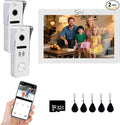 Wired Video Doorbell Intercom System 7 inch Monitor 1080P HD Camera Entry Doorphone Door Camera TUYA WiFi Smart Home Door Phone Kits for Apartment Home Villa (2 doorbell + 1 Monitor)