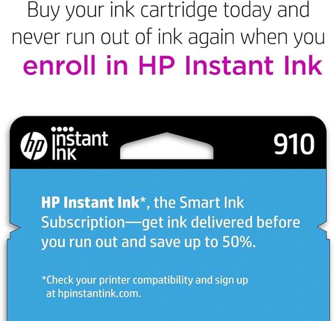 HP 910 Magenta Ink Cartridge | Works with OfficeJet 8010, 8020, Pro 8020, 8030 | Eligible for Instant Ink | 3YL59AN