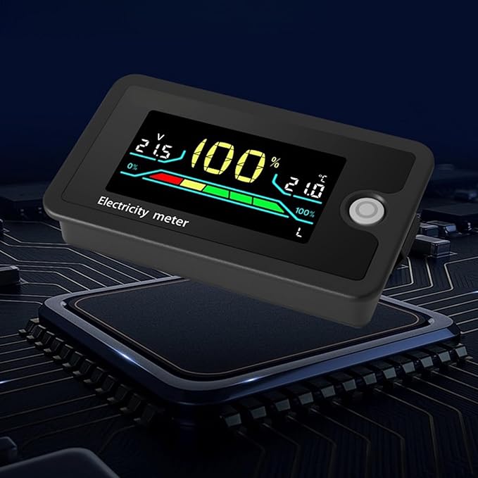 RSHuiOUXX DC8-100V Electricity Meter Digital LCD Display Car Battery Charging Levels Indicators Leads Acid Lithiums Voltmeter