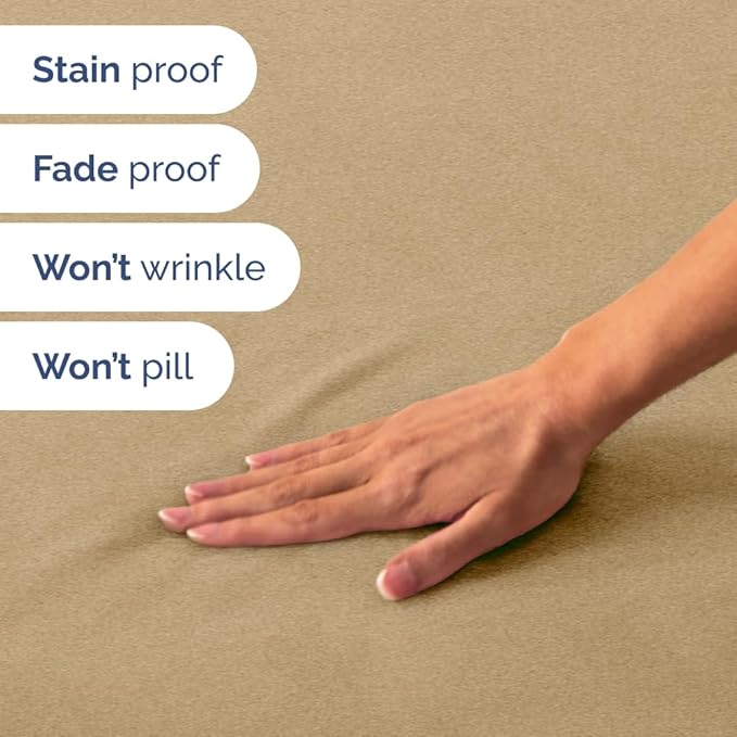 RV Short Queen Sheet Set 60 X 75 - 4 Piece RV Short Queen Bed Sheets - Soft, Breathable & Cooling - Designed for Bunks, Trailers & Campers - Fits 8” to 12" Mattress - Luxury Bedding - Heathered Tan