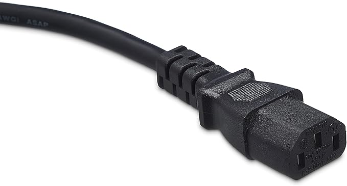 Amazon Basics Computer Monitor TV Replacement Power Cord, 12 ft, 24 count, Black