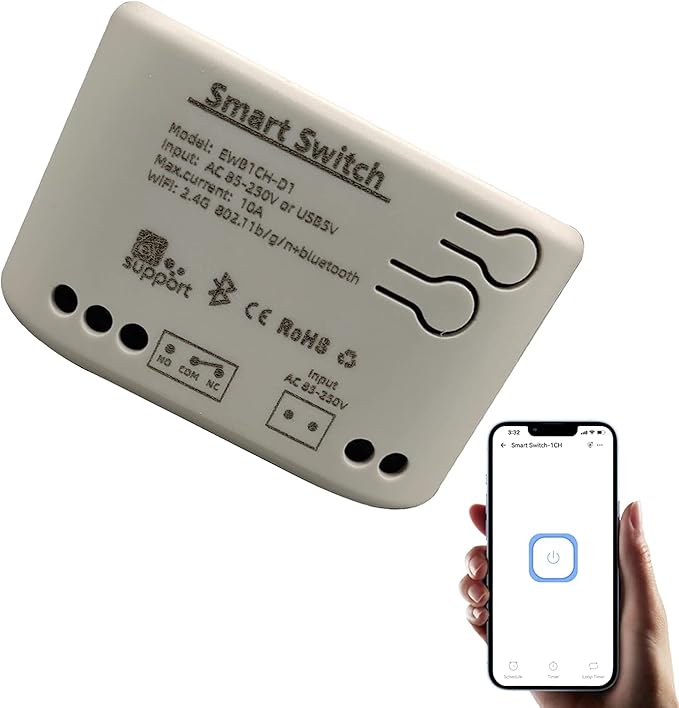 Newgoal 1 Channel Smart WiFi Relay Switching Module USB 5V/AC85V-250V, Supports Bluetooth Control, eWeLink App Remote Control, for Alexa Google Home