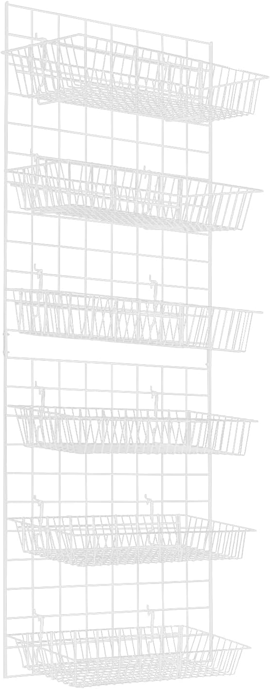 7RiversART Grid Wall Commercial Grade Gridwall Panels – Heavy Duty Grid Panel for Any Retail Display Wall Grid 2' Width x 5' Height, White (Pack of 4) Easily Portable