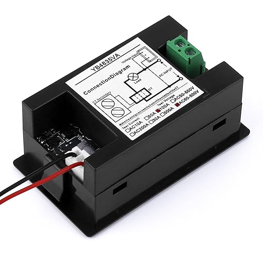 DROK Volt Amp Meter, AC 500V 100A Digital Voltmeter Ammeter Panel, 0.39 Inches LED 2in1 Multimeter, 2-Wire Voltage Amperage Tester Gauge with Current Transformer