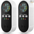 Natural Gas Leak Detector & Carbon Monoxide Detectors Plug in, 5-in-1 Portable Carbon Monoxide Detector with Brightness & Volume Adjustment, Battery Backup for Home, RV, Travel, Camping (2 Packs)