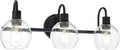 WINSHEN Modern 3-Lights Black Vanity Light Fixtures Farmhouse Metal Bathroom Lighting with Seeded Globe Glass for Hallway Kitchen Over Mirror Bedroom
