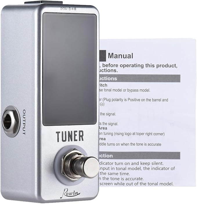 Rowin High Precision Guitar Chromatic Tuner Pedal Ture Bypass