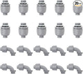 Wocloer 3/4 inch Liquid Tight Connector PVC Flexible Conduit Connector Kit,UL Listed,180 Degree and 90 Degree Connector Fittings 20 Pack(10 Pcs 180D/10 Pcs 90D)