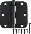 Interior Matte Black Hardware Door Hinges 3.5 Inch 30 Pack 3 1/2" Rounded 5/8" Radius Left Right Hinge for Penthouse Studio Dorm Hut Apartment Home Metal Decor Bisagras para Puertas De Madera 3 ½"