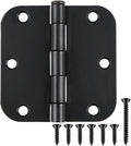 18 Pack Matte Black Door Hinges 3.5 x 3.5 Inch Interior 3 1/2 Inch Door Hinges for Doors Rounded 5/8" Radius Corners Flat Iron Hinge 3 ½"x 3 ½" Door Hardware Controls