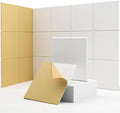 Square Acoustic Wall Panels, Sound Absorbing Panels for Walls, Ceiling, Doors, 18 Pack 12"x12"x0.4" Self Adhesive Decorative White Acoustic Tiles for Recording Studio, Office, Room, Home
