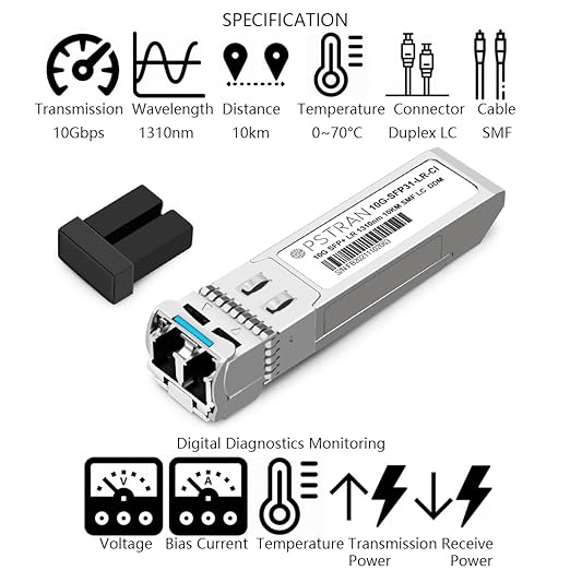 OPSTRAN 10GBASE-LR SFP+ Optical Transceiver Module Compatible with Palo Alto PAN-SFP-Plus-LR 10G SFP+ LR 1310nm 10km DDM Duplex LC SMF 4 Pack