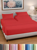 Split Head King Sheet Set – 4 Piece Flex Split Top King Sheets for Adjustable Beds - Fits 14” to 16" Mattress with Deep Pockets - Ultra-Soft, Breathable & Cooling - Luxury Bedding & Wrinkle Free - Red