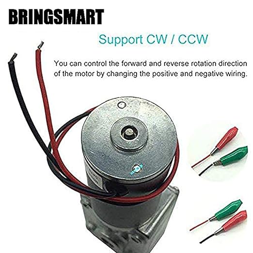 BRINGSMART 12V 16rpm DC Worm Gear Motor 70kg.cm High Torque Turbine Electric Gearbox Motor Self-Locking Reversed Mini Engine Geared Motor for DIY Robot Door Lock Curtain Machine (12V 16rpm)