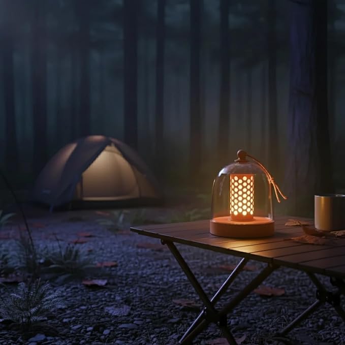 MKLK Camping Lantern, IPX4 Waterproof Touch Control LED Night Light, USB Rechargeable & Long Lasting Battery, Portable Hanging Tent Lamp for Outdoor Camping Hiking Backpacking,Orange