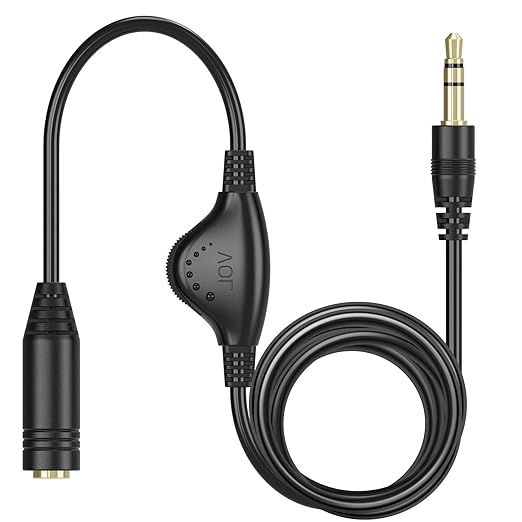 PChero 6.6 FT Extension Cable with Volume Control, 3.5mm Male to 3.5mm Female Audio Jack Extender Aux Extension Adapter Cord for Phone, Tablets, MP3 Players & More
