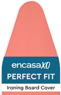 Encasa XO Ironing Board Cover and Pad 42"x14" - 4mm Felt Medium Iron Board Cover with Padding - Heat Resistant, Stain-Safe Dye, Non Slip Elastic Bungee Cord Tightening Iron Table Cover Coral