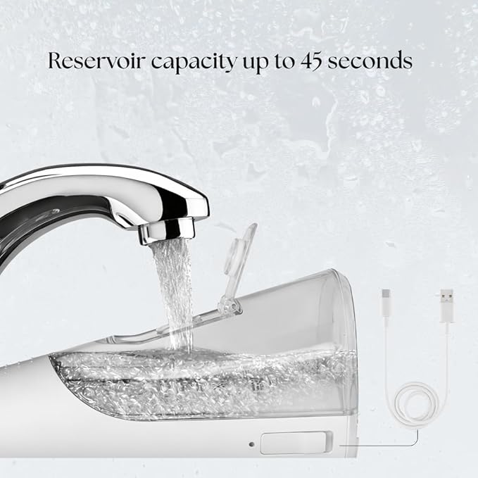 NOVAATOZ HydroAdvance Cordless Water Flosser for Teeth & Gums | Rechargeable Portable Oral Irrigator for Braces & Travel | Pulse Cleaning with 2 Flossing Tips | Waterproof Dental Care Device (White)
