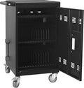 Aokleo Laptop Charging Cart,32 Devices Tablet Storage Carts for pad Up to 16.3" Screen, Classroom Computer Mobile Charging Station for Pads, Chromebooks,Laptops, Updated Password Lock(32 Bay-Black)