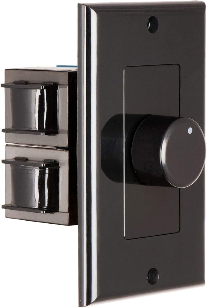 OSD Audio 300W in Wall Volume Control Impedance Matching for Home Speakers, Rotary Knob Black SVC300