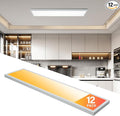 Mcacggo 12-Pack 1x4 LED Flat Panel Light Surface Mount, 3000K/4000K/5000K Selectable, Ultra-Thin Flush Mount LED Ceiling Light for Kitchen, Triac Dimmable, Bright 4400LM, 100-277V, ETL Listed, White