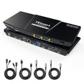 TESmart MST USB-C/HDMI/DP KVM Switch 2 Monitors 2 Computers, USB 3.0 KVM Dual Monitor for Laptop&Desktop, 4K@60Hz, 60W PD, Gigabit Network, Hotkey Switch, with Input Cables