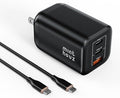 Minthouz 100W GaN Charger, 3-Port PD3.0 Fast Charging Station with Type-C & USB-A, Foldable Charger Block with 3.94FT Cable for MacBook Pro/Air, iPhone 17 16 15, Galaxy S24/S23, Pixel 8 and More