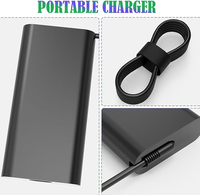Slim 330W 16.92A 19.5V AC Laptop Charger for DELL Alienware M17 M18X X17 X51 Area-51m G15 G16 5530 7630 7620 DA330PM190 LA330PM190 DA330PM111 LA330PM160 Power Supply Adapter Cord