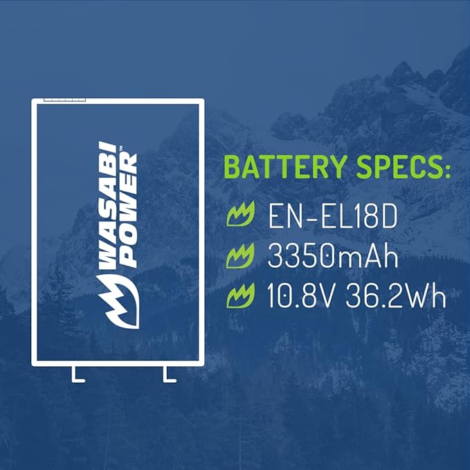 Wasabi Power Battery for Nikon EN-EL18d (2-Pack) and Nikon Z9, D4, D4S, D5, D6