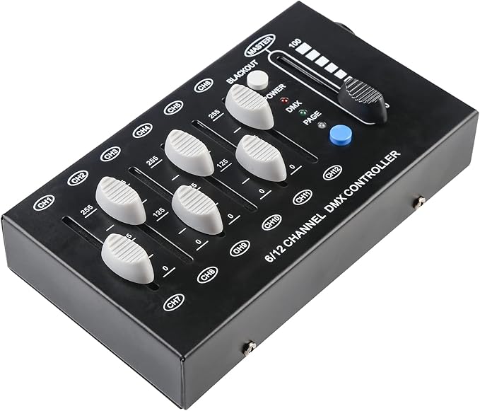 MAD OWL 12 Channel DMX dimming Controller, mini dj Lighting Controller,DMX512 Signal Protocol dimmer Suitable for Small Stage Lighting