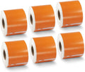 BETCKEY Colored Labels Compatible with Dymo 30323 (2-1/8" x 4") Name Badge Labels, Compatible for Dymo LabelWriter Thermal 450, 4XL & Zebra Desktop Printers [6 Rolls, 1320 Labelss, Orange]