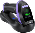 Tera Barcode Scanner Wireless with Screen: Pro Version 1D 2D QR with Setting Keypad Charging Cradle Works with Bluetooth 2.4G Wireless USB Wired Handheld Bar Code Reader HW0009 Purple