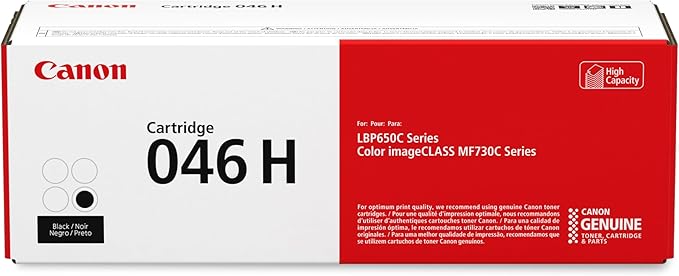 Canon Genuine 046 Black Toner Cartridge High Capacity Compatible with LBP654Cdw, MF731Cdw, MF733Cdw, MF735Cdw