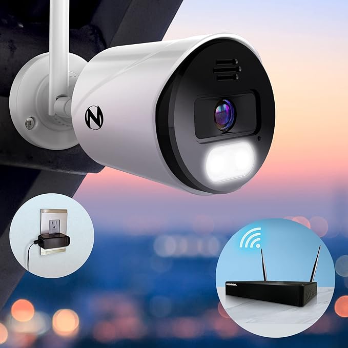 Night Owl Sp, Llc Night Owl 10 Channel Bluetooth Video Home Security Camera System with (4) Wi-Fi IP 4K HD Indoor/Outdoor Spotlight Cameras 2-Way Audio and 1TB Hard Drive, BTWN8-4L1