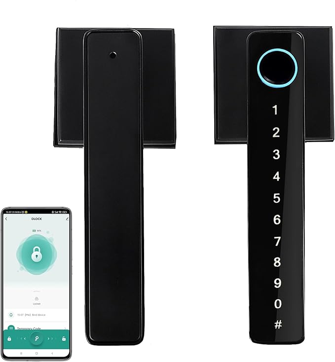 Zhuofeiya Smart Fingerprint Door Lock,Keyless Entry Door Knob with Keypad & Biometric Scanner,Door Locks for bedrooms,Apartment,Office
