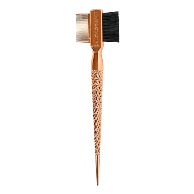 Style Factor EDGE BOOSTER® Hammer Brush Rat Tail– Double-Sided Edge Control Brush & Comb with Boar Bristles – For Edges, Slick Backs, Baby Hair Styling, and Taming Flyaways