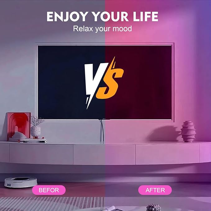 Timelux USB 32.8ft LED Strip Lights Color Changing LED Tape Lights with IR Remote Controller and Dimmable LED Strip for Bedroom Cabinet Bar