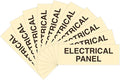 All Quality Basic Electrical Panel Sign - Fire Regulation Safety Compliance Sign - Ivory/Dark Brown - Large (10 Pack)