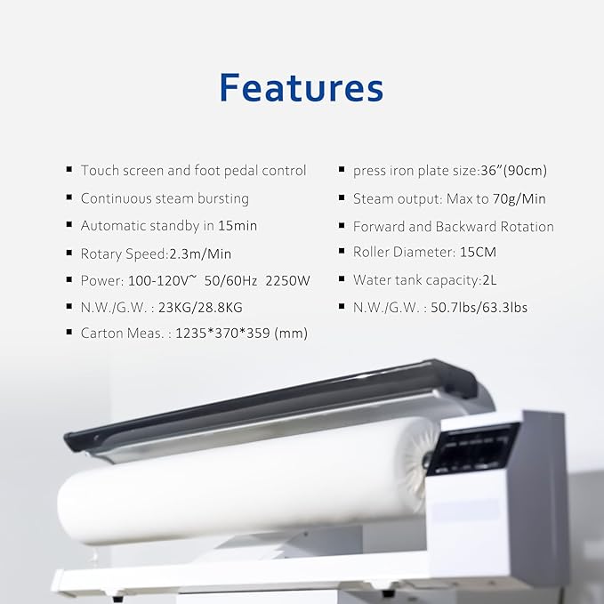 Rotary Roller Steam Press Iron, automatic ironing machine, Continuous Steam for Commercial Home Use. For Bed Sheet,Pillowslip, rotary garment iron, (New Machine)
