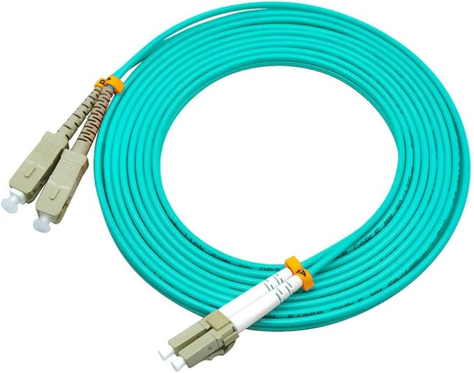 Jeirdus 2Meters 6ft LC to SC Duplex 50/125 10G OM3 Multi-Mode Fiber Optic Cable Jumper Optical Patch Cord LC-SC